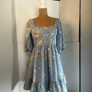 Floral Blue Dress